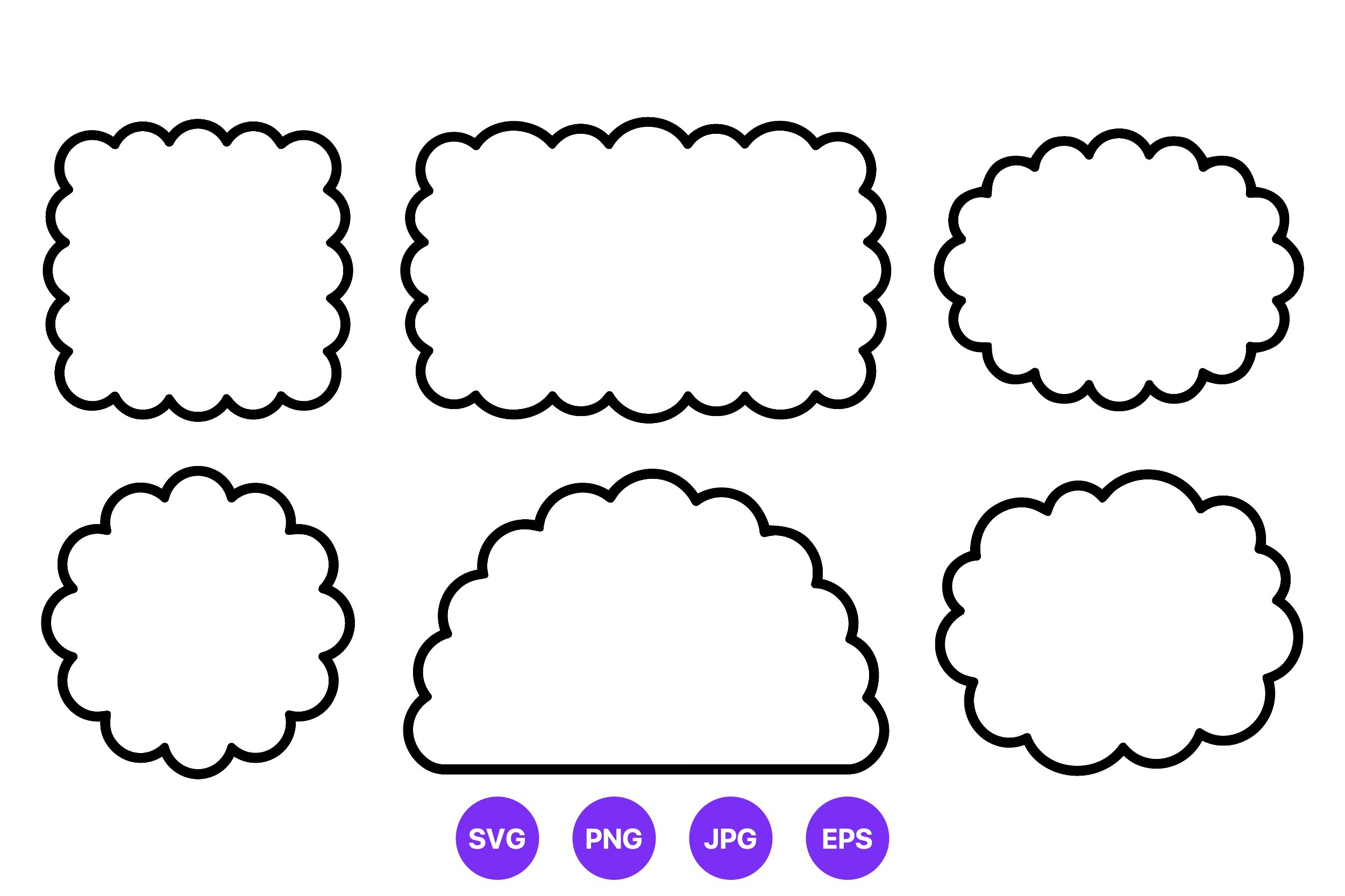 Scalloped Border Shapes Vector