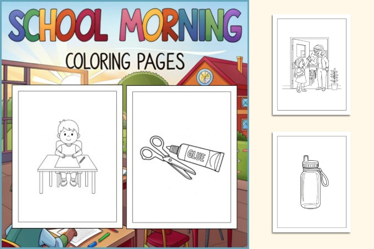 School Morning Coloring Book
