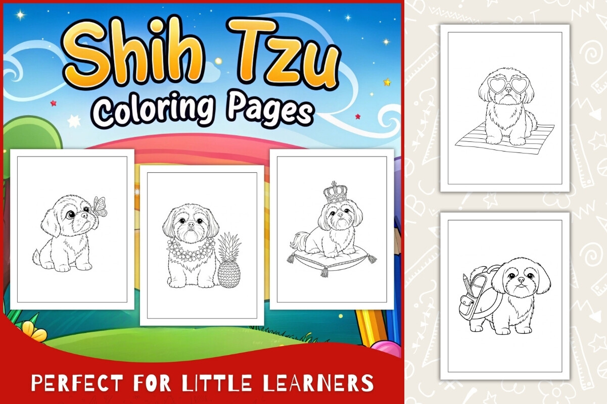 Shih Tzu Coloring Pages for Kids