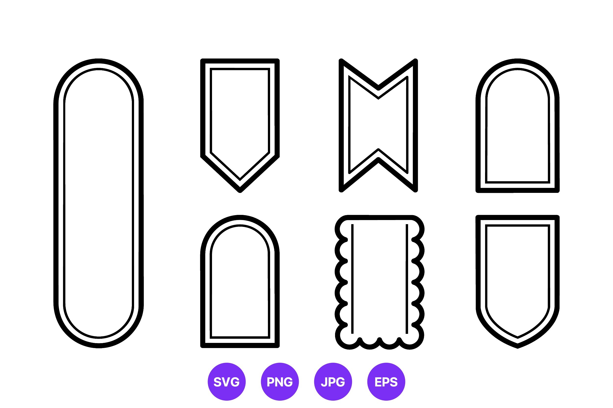 Simple Black White Label Shapes
