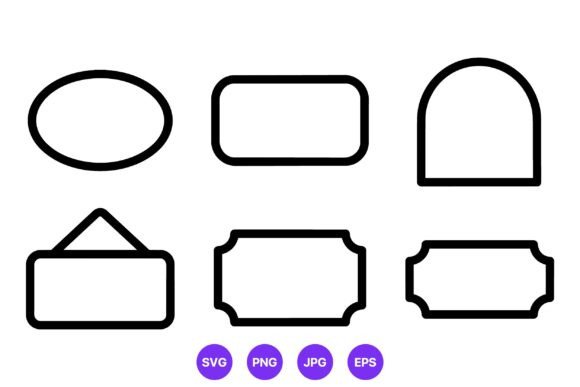 Six Geometric Label Shapes Vector Art