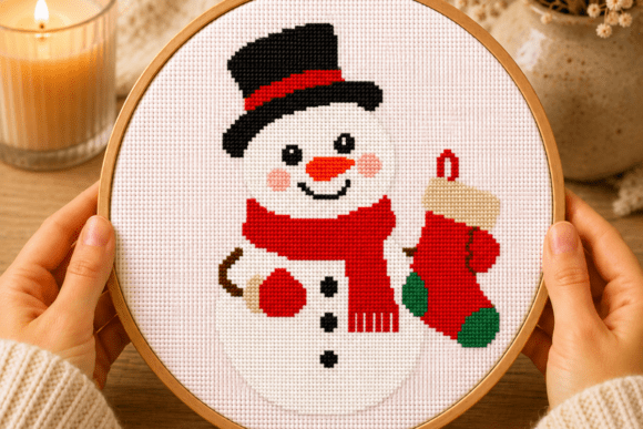 Snowman Stocking Cross Stitch PDF