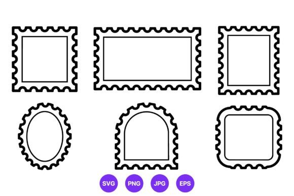 Stamp Frame Outline Shapes Collection