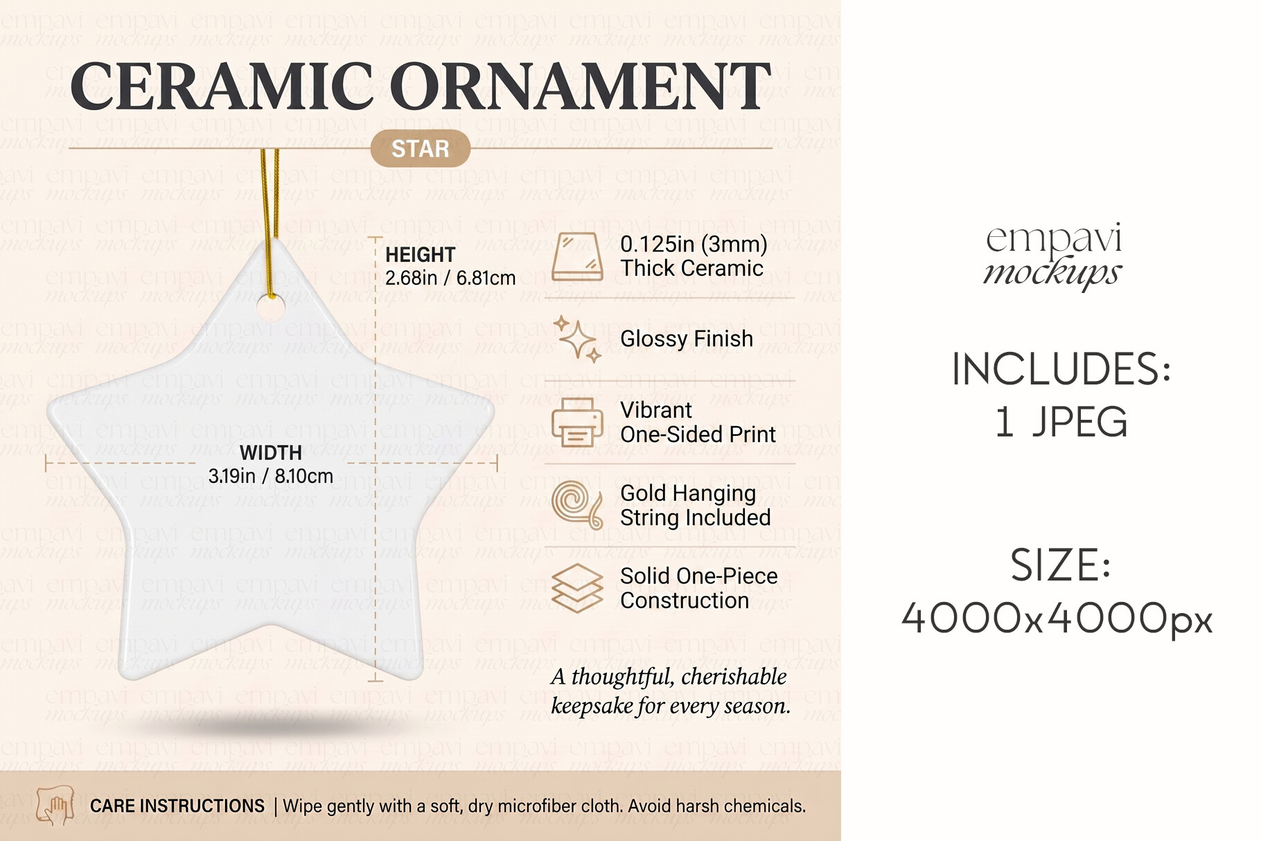 Star Ornament Size Chart