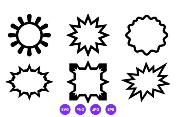 Starburst and Sunburst Vector Shapes