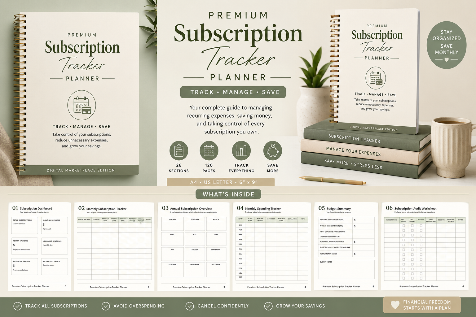 Subscription Tracker Planner Printable