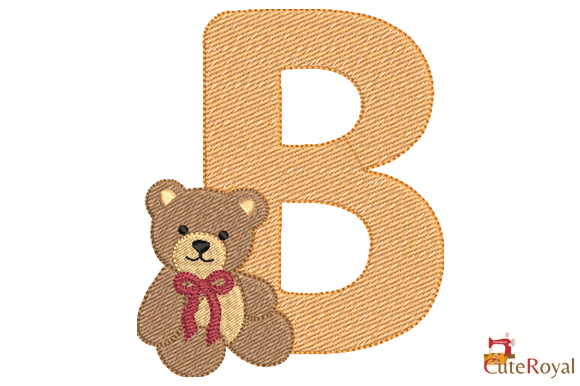 Teddy Bear Alphabet Monogram - Letter B