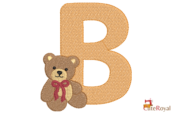 Teddy Bear Alphabet Monogram - Letter B