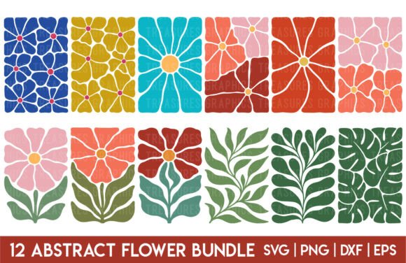 Abstract Flower SVG Bundle Boho Flowers