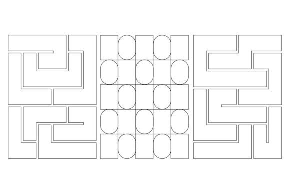 Abstract Geometric Maze and Oval Pattern