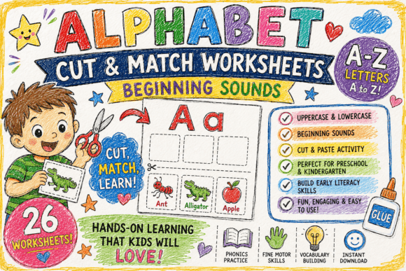 Alphabet Cut & Match Worksheets