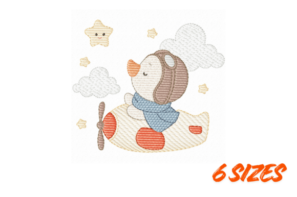 Baby Pilot Duckling Embroidery Design