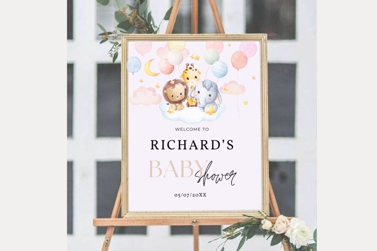 Baby Shower Welcome Sign Template 15