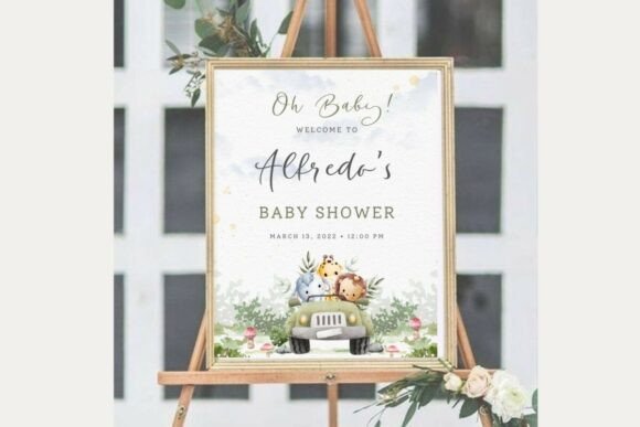 Baby Shower Welcome Sign Template 19
