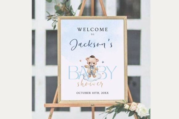 Baby Shower Welcome Sign Template 3
