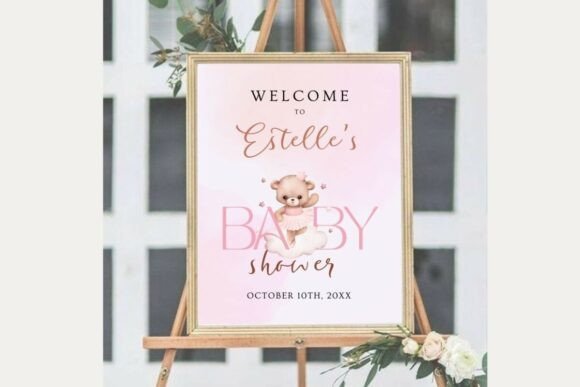 Baby Shower Welcome Sign Template 4