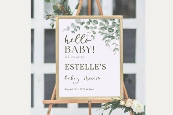 Baby shower welcome sign template number 42 for a party entrance display