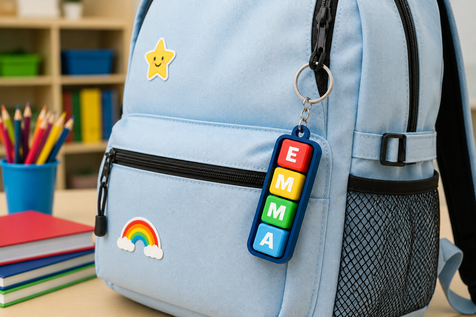 3D Printable Swappable Name Tag Keychain System | Back to School Organizer - Image 2