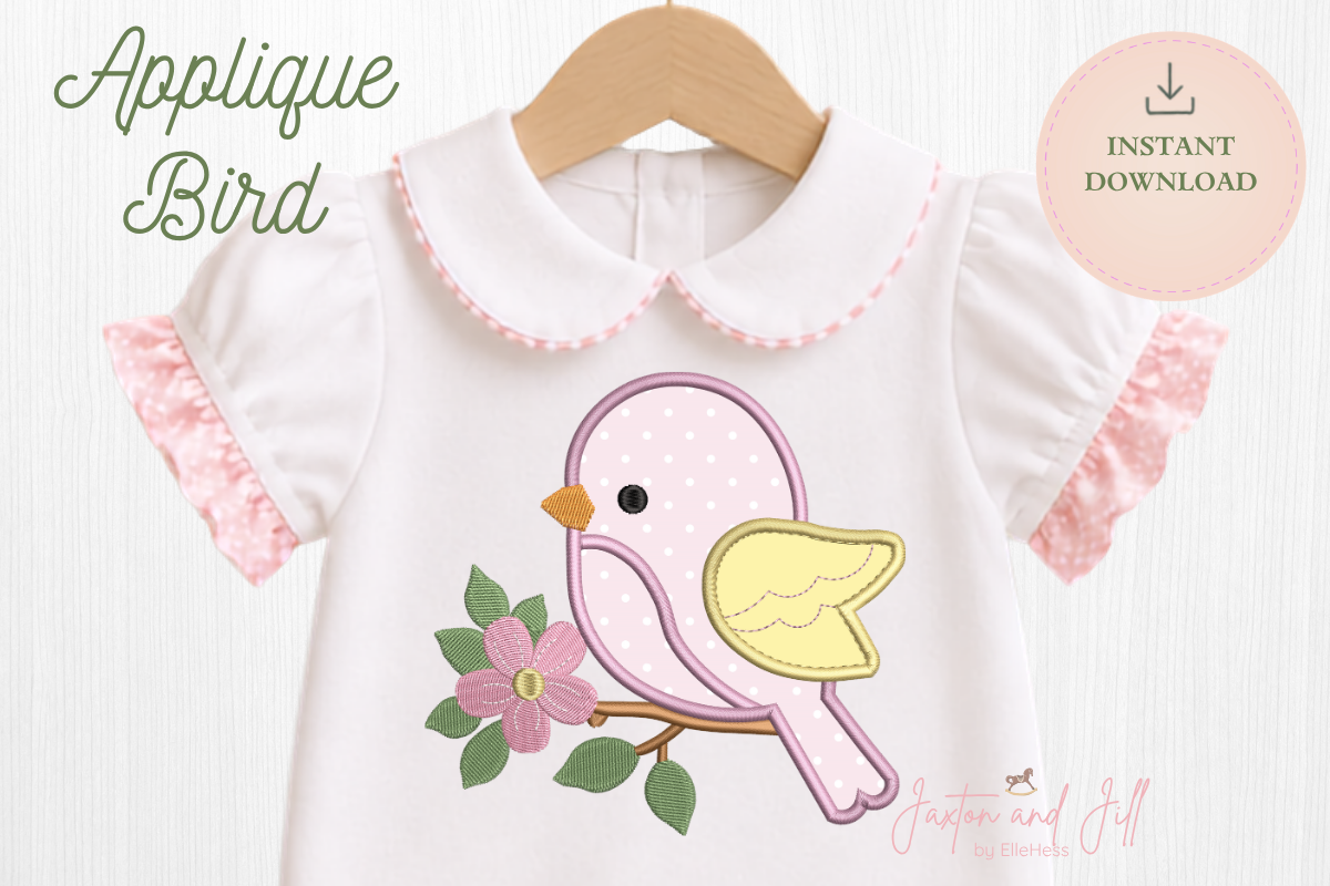 Bird Applique Embroidery Design