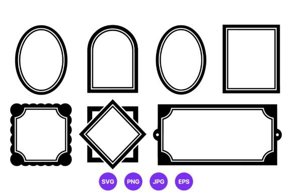 Black and White Geometric Frame Set