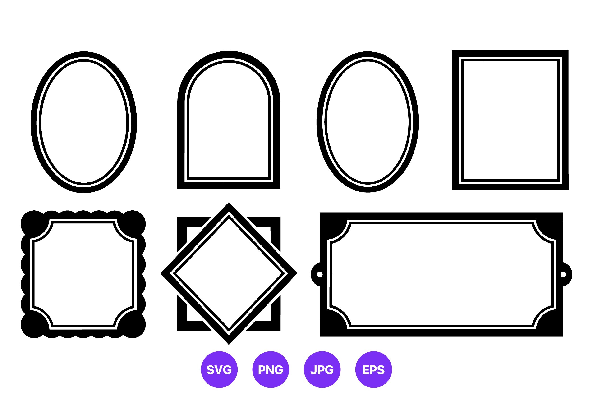 Black and White Geometric Frame Set