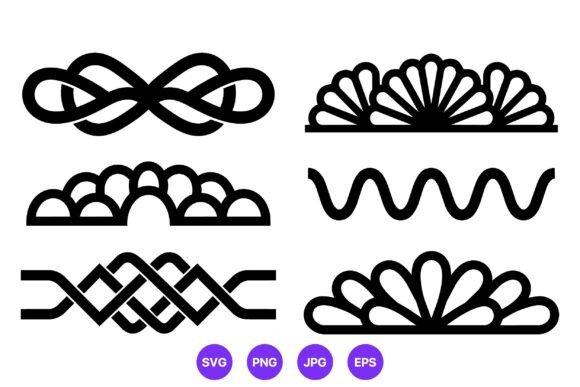 Black Ornamental Border Elements Vector