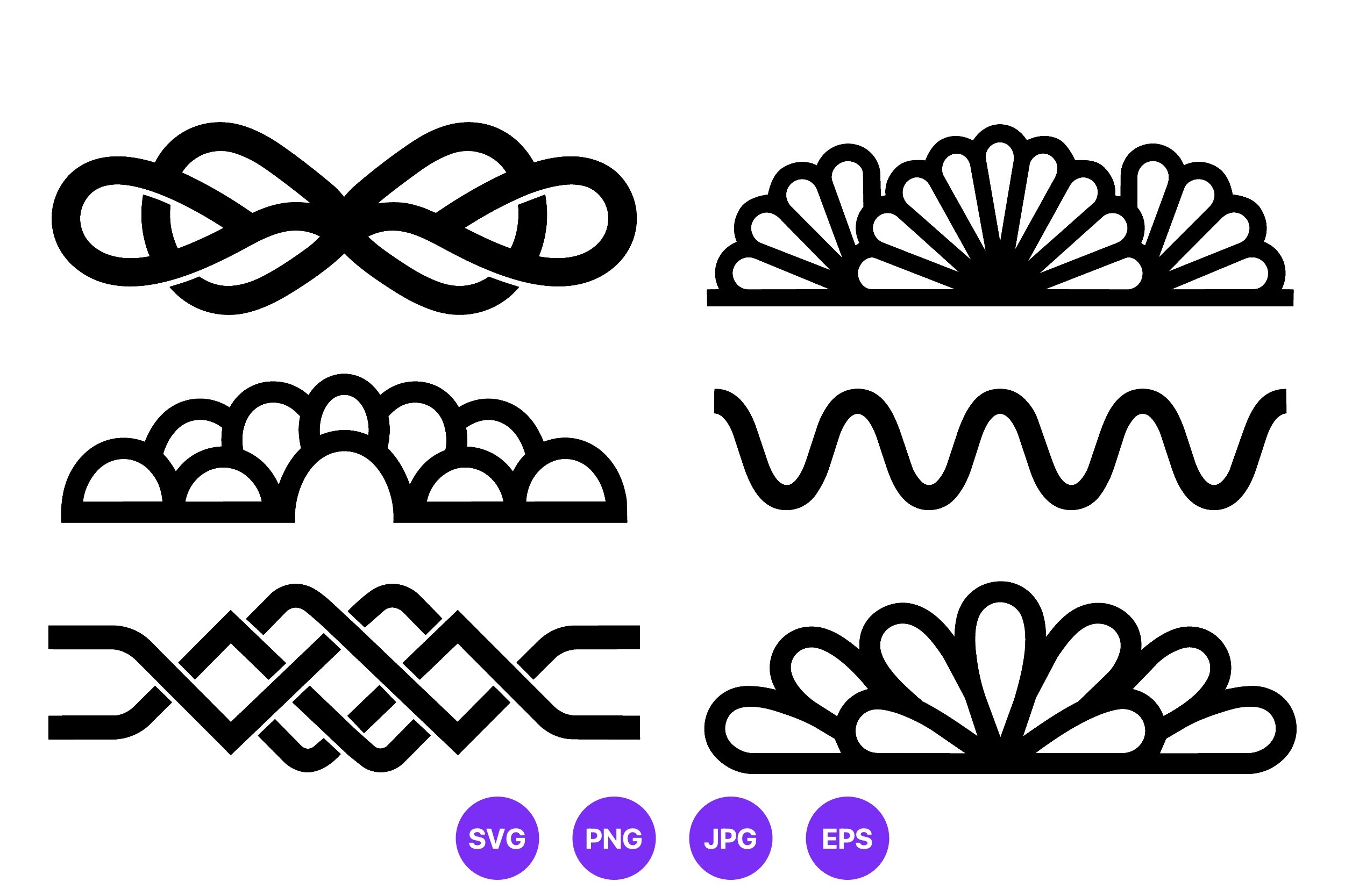 Black Ornamental Border Elements Vector