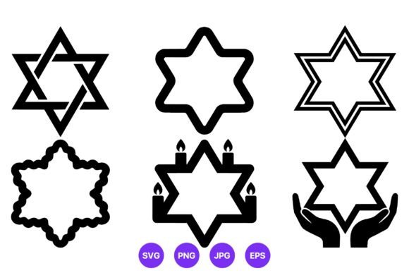 Black and White Six Pointed Star Set