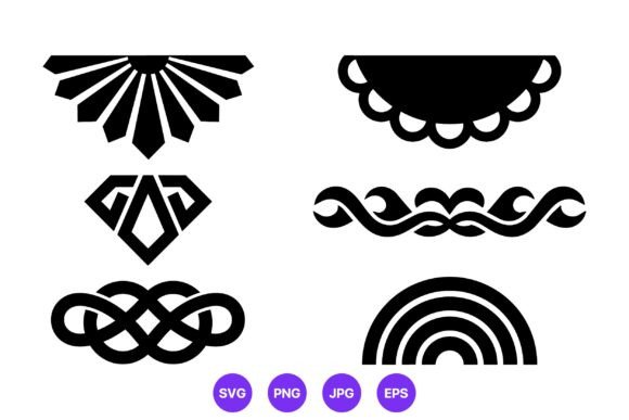 Black Ornamental Vector Elements Set
