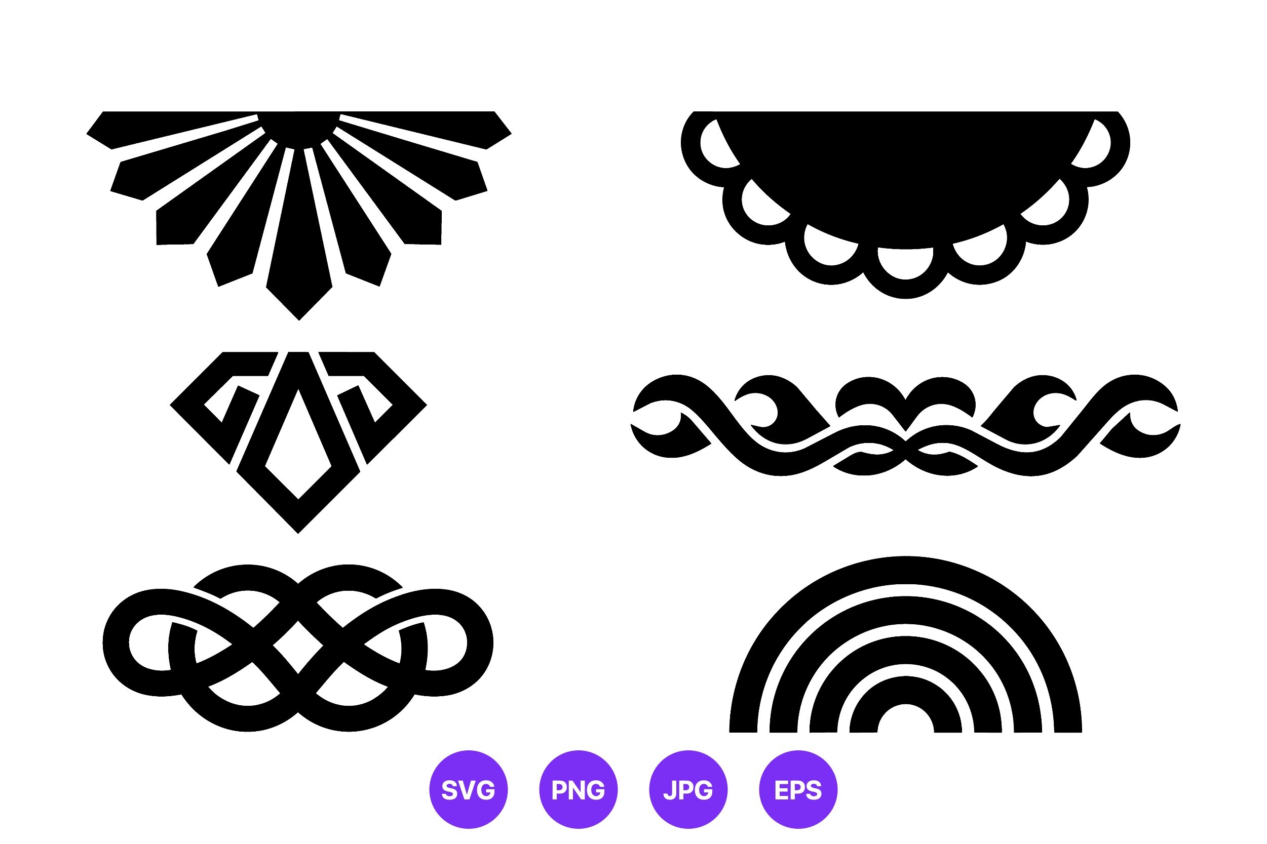 Black Ornamental Vector Elements Set