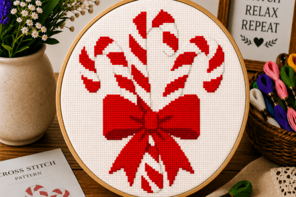 Candy Cane Bundle Cross Stitch