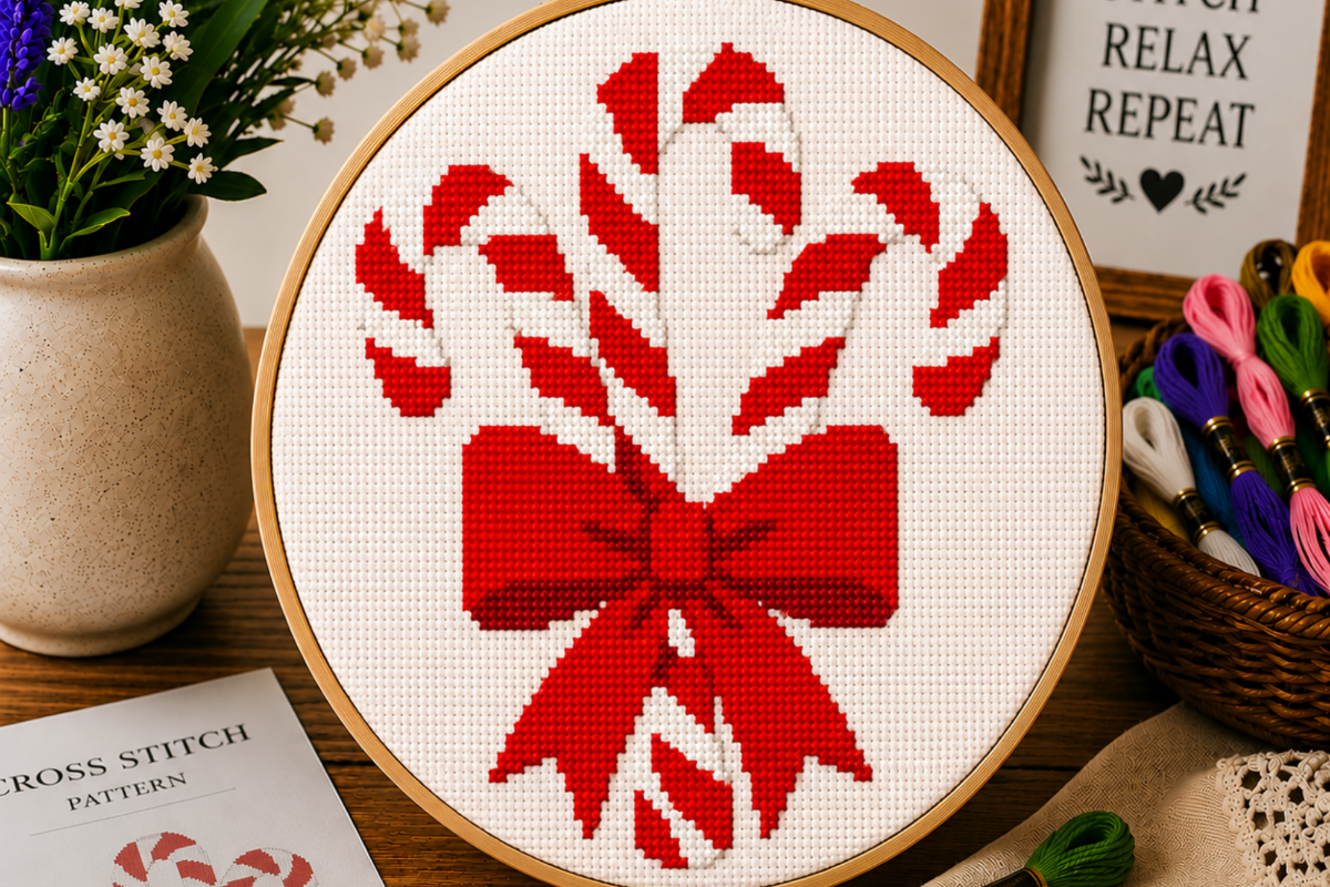 Candy Cane Bundle Cross Stitch