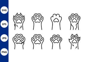 Cat Paws Line Art Vector Graphic by Cute Things · Creative Fabrica