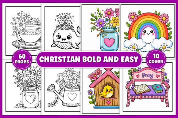 Christian Bold and Easy Coloring Book