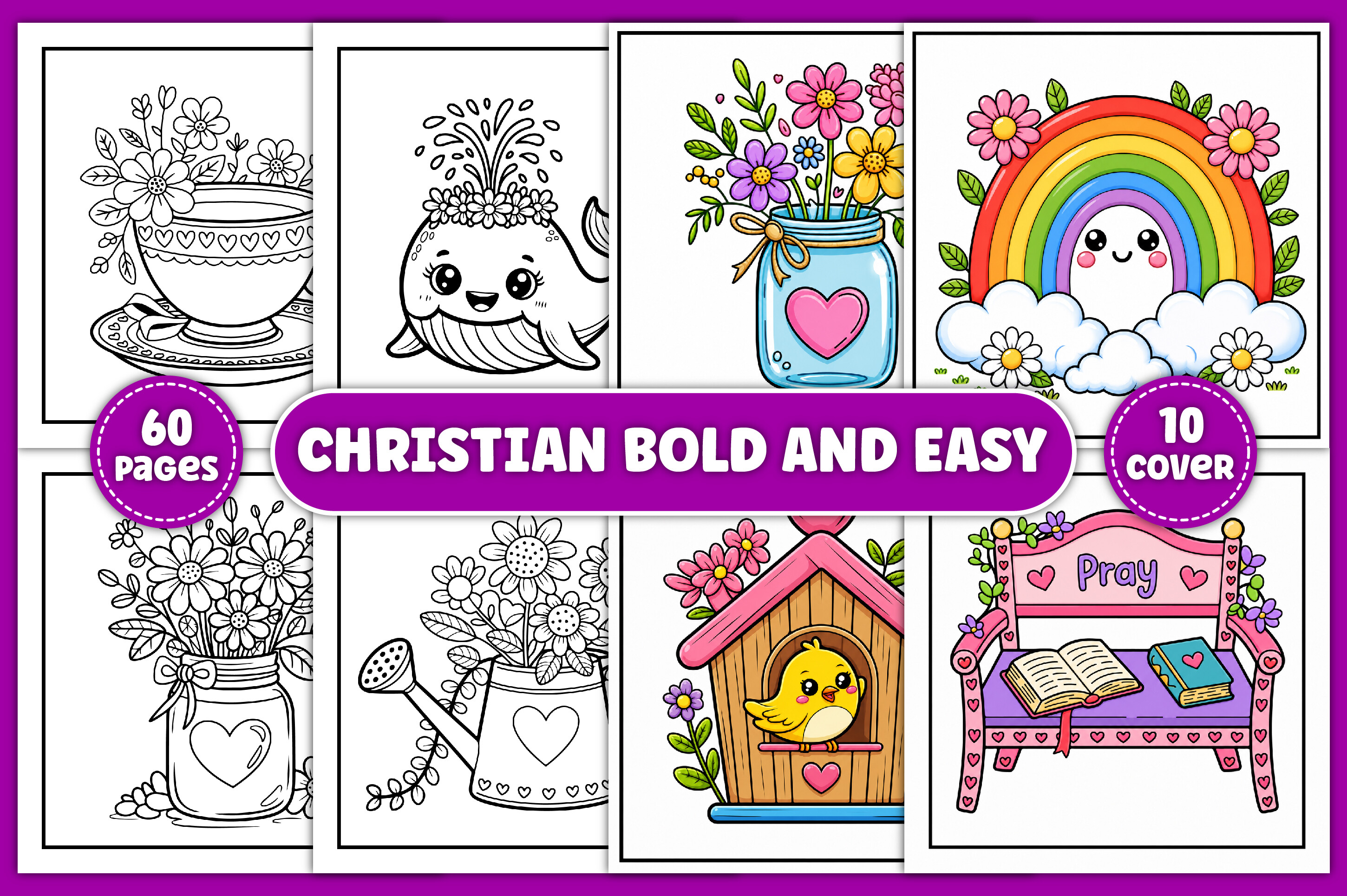 Christian Bold and Easy Coloring Book