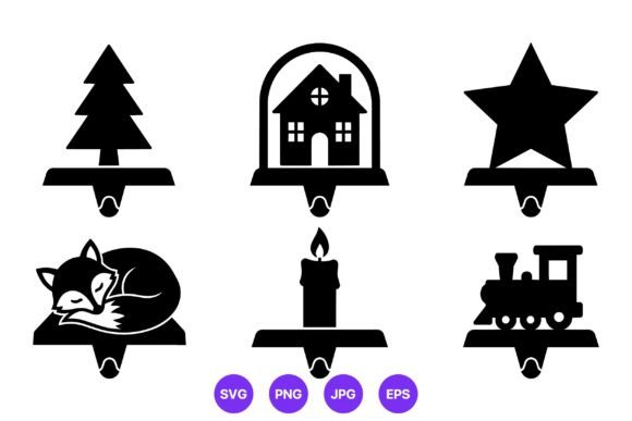 Christmas Stocking Hooks Tree House Star