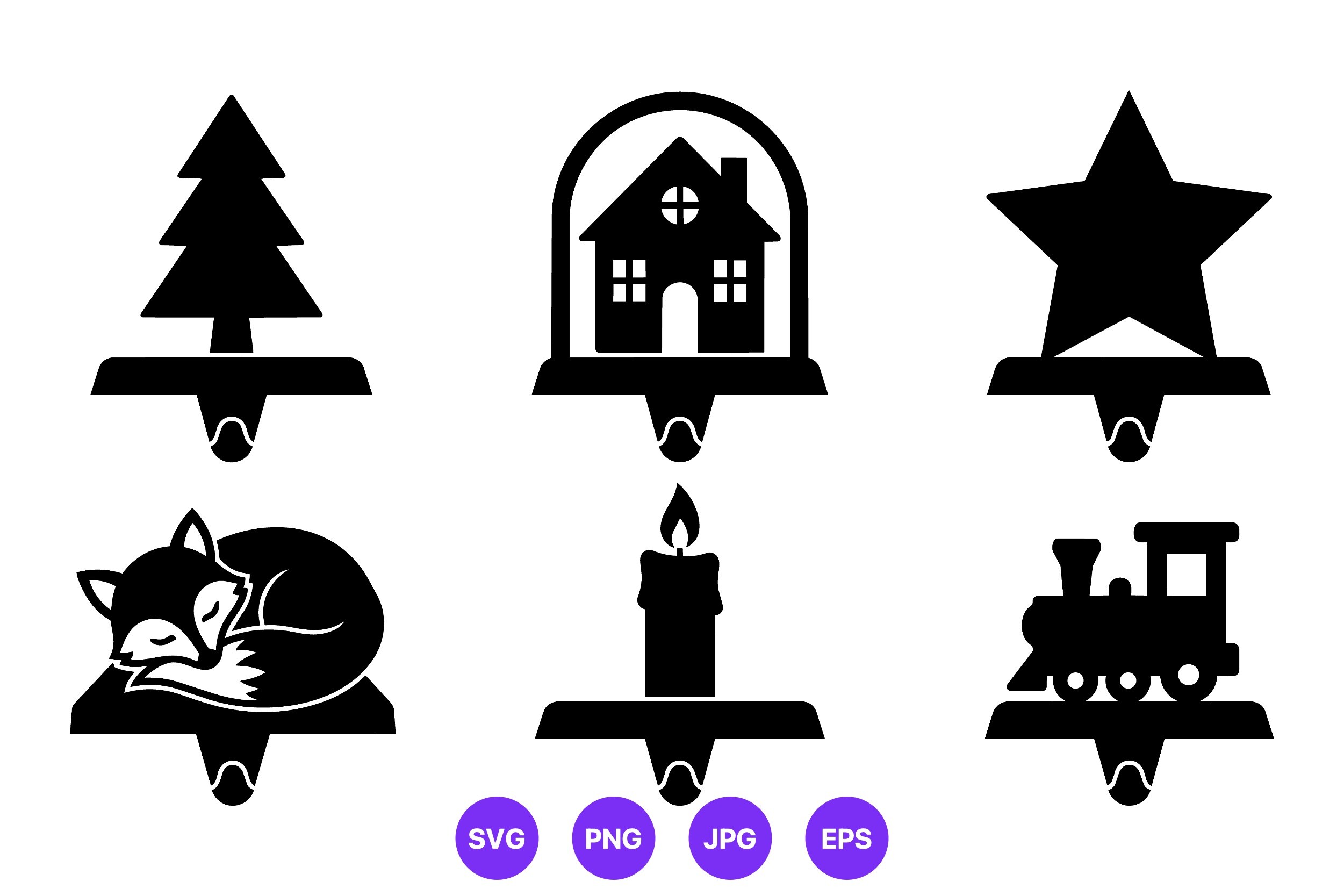 Christmas Stocking Hooks Tree House Star