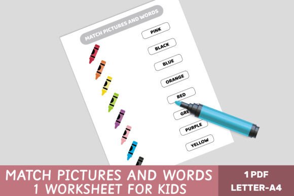 Colors Match Pictures & Words Game
