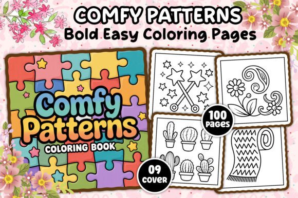 Comfy Patterns Bold Easy Coloring Pages