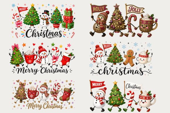 Cute Merry Christmas Png Bundle