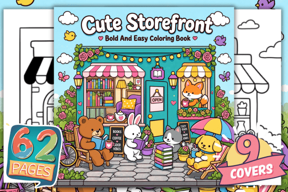 Cute Storefront Coloring Pages Bold Easy
