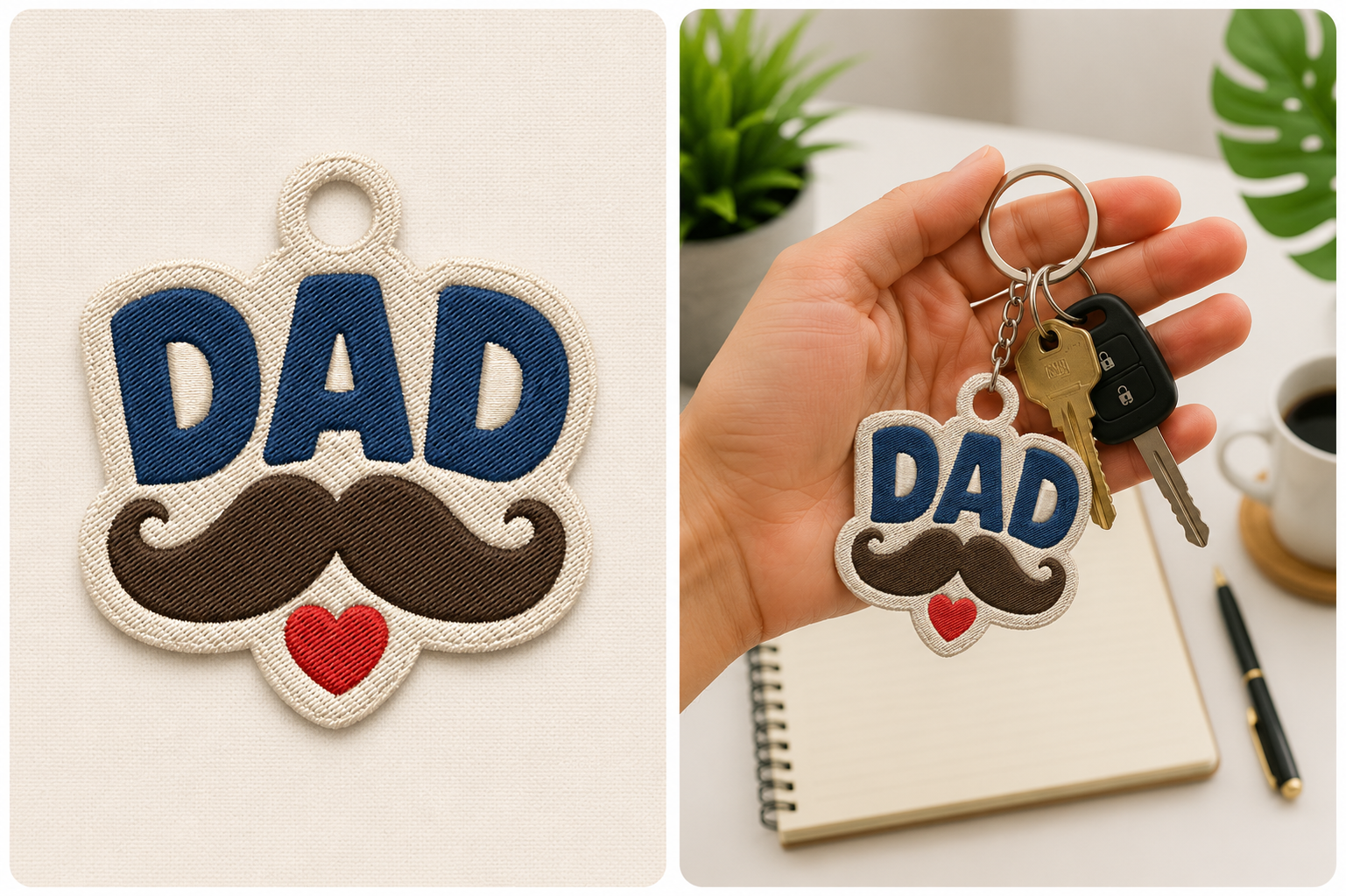 Dad Keychain Embroidery Design