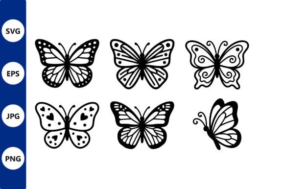 Decorative Black White Butterfly Vector