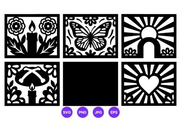 Dia De Los Muertos Papercut Symbols Graphic Illustrations By DesignVectx