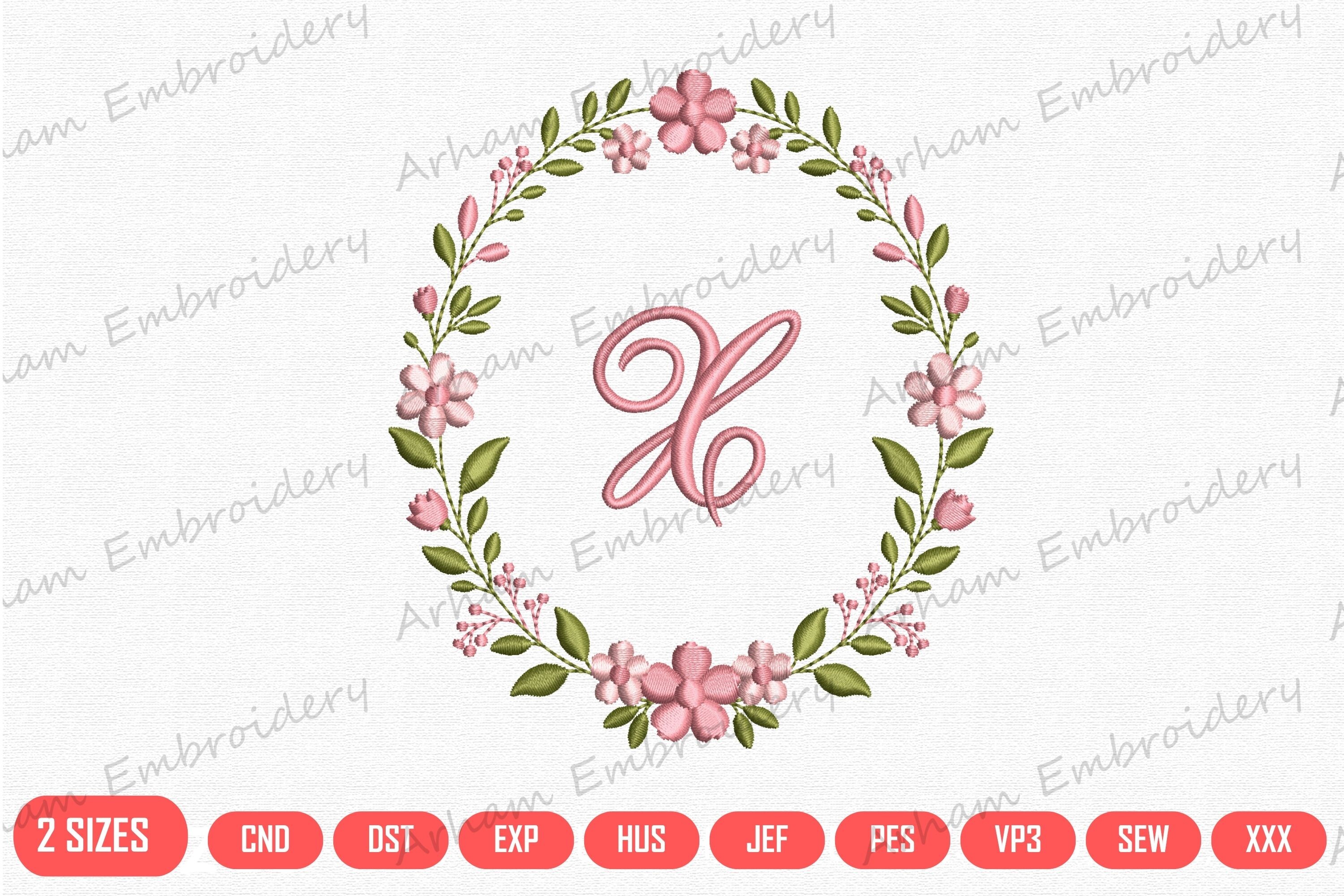 Elegant Floral Monogram Letter X