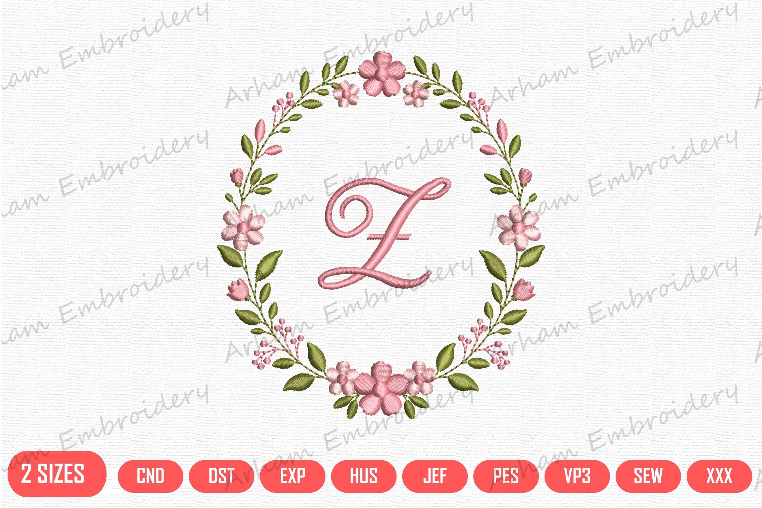 Elegant Floral Monogram Letter Z