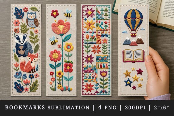 Embroidery Bookmark Design Set