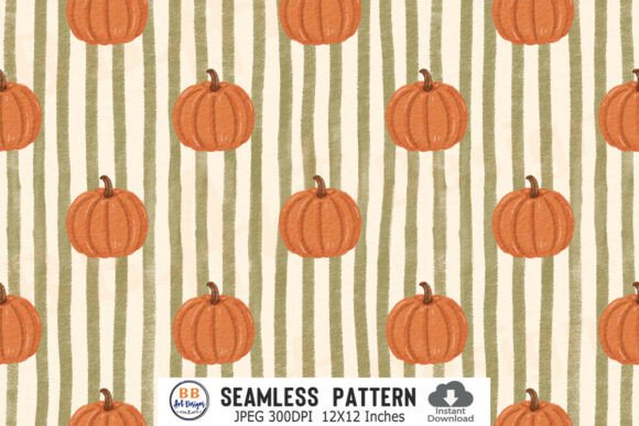 Fall Crayon Stripe Pumpkin Pattern Paper
