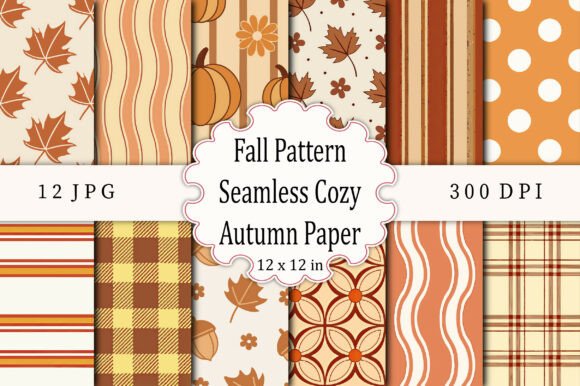 Fall Pattern Seamless Cozy Autumn Paper
