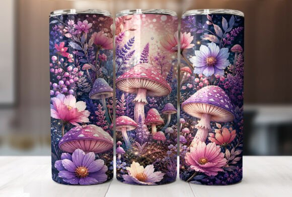 Fantasy Wildflower Mushroom 20oz Tumbler
